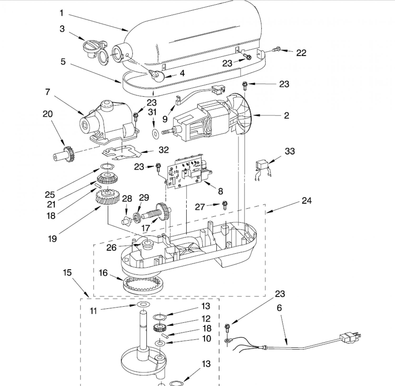 KitchenAid-Ersatzteile Hauptplanetenwelle Stand Mixer Gear